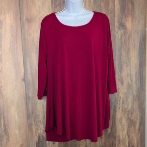 JollieLovin Red Women's Tunic Top 2X                                        M150